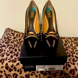 Carlos by Carlos Santana Black Suede 3 inch Pointed-Toe Pumps